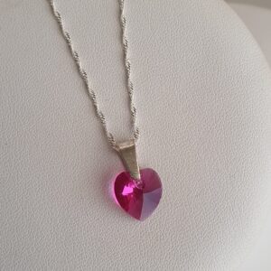 Dije Corazon Swarovski Pink
