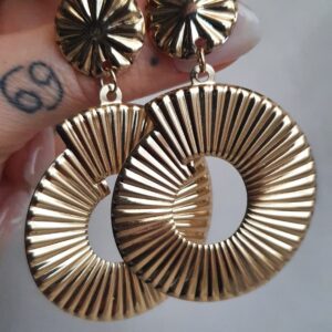 Aros Doble Circulo Dorado