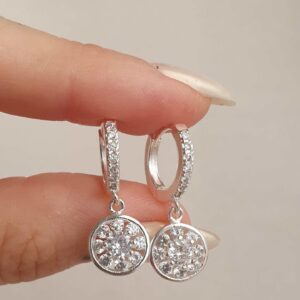 Argollas Flor Brillantes 2.6CM