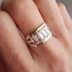 Anillo Cuadrado Combinado