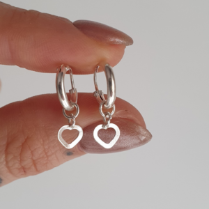 Argollas con Dije Corazon 8mm