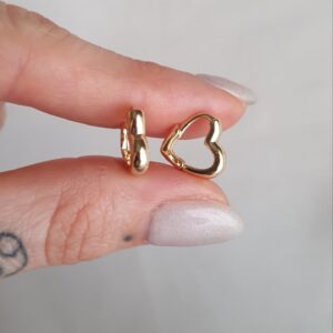 Argollas Broquel Corazon 8MM